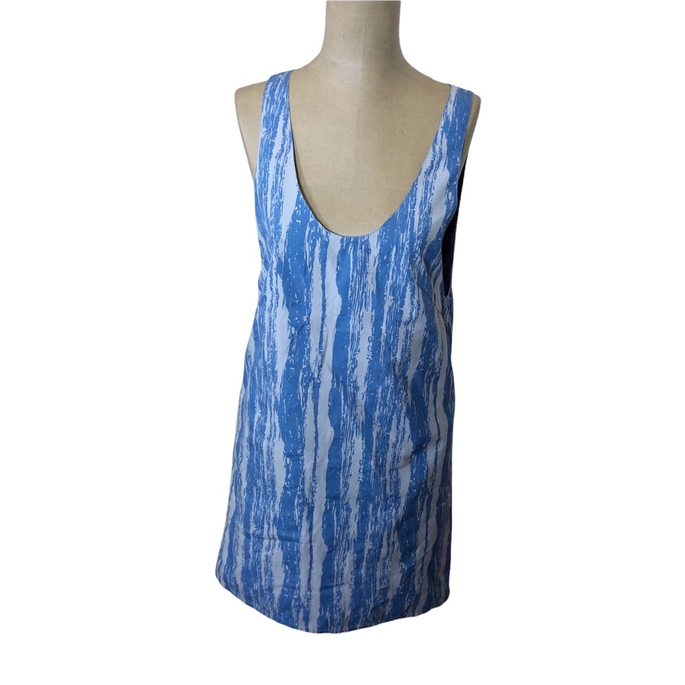 Wood Wood Blue Cotton Tree Bark Print Dress